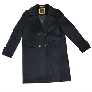 Sam Edelman Double Breasted Wool Blend Military Peacoat Black Size 12